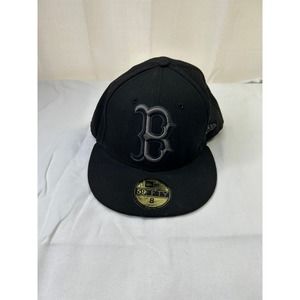 New Era 59FIFTY Boston Red Sox Blackout Fitted Hat Unisex Adult Size 8 MLB